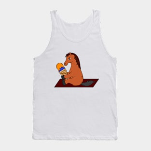 Horse with Waffle Ice Cream Tank Top